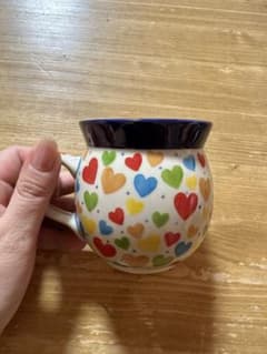 お値下げ！ポタリー カラフルハート柄 カップのサムネイル