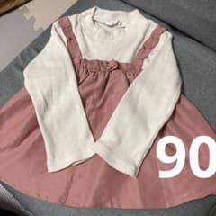 ベビー服 トップス 90cm ピンク　ワンピ風のサムネイル