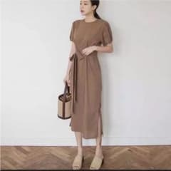 専用！！リネン ワンピース 韓国♡薄いブラウンのサムネイル