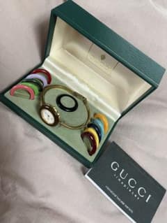 初期 箱付き 美品】GUCCI チェンジベゼル レディース腕時計 11色ベゼル