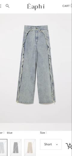 Eaphi RUFFLE DETAIL DENIM PANTSサイズshort - メルカリ