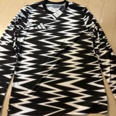 adidas サッカー 長袖シャツ JC6730 ブラック ホワイト Lのサムネイル