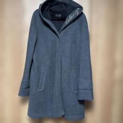 VALENZA フード付きロングコート 42サイズ ダークグレー - メルカリ