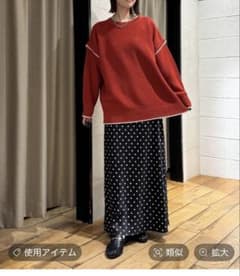 LOWRYS FARM ステッチデザインニットプルオーバー　LONGのサムネイル