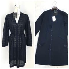 新作未使用 LEONARD レオナール ロング カーディガン ロゴ タグ付