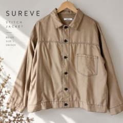 【美品】SUREVE ステッチジャケット L ベージュブラウン オーバーサイズのサムネイル