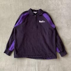 90s FedEx ハーフジップスウェット ユニフォーム 企業ロゴのサムネイル