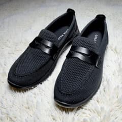 美品】COLE HAAN メリット スティッチライトローファー 黒ニット 