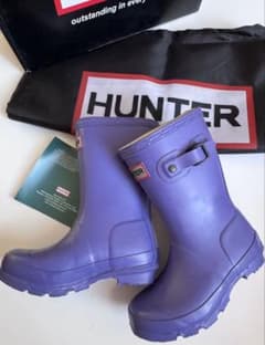 新品HUNTER ハンター 長靴 キッズ UK9パープル15cmのサムネイル