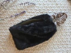 あったか♡もふもふラビットファーとコーデュロイのヘアターバン ハンドメイド