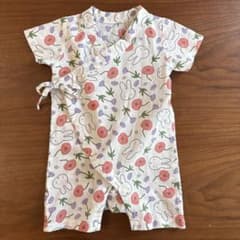 美品　ウサギと花柄 甚平 浴衣　80㎝　ミッフィーのサムネイル