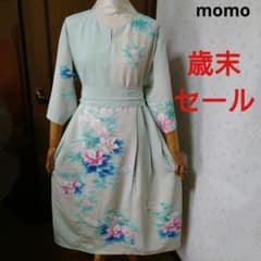 歳末セール！正絹 訪問着 ウエストリボン付きタック入りワンピース