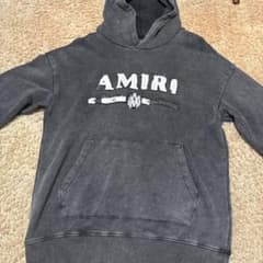 AMIRI アミリ ロゴ刺繍 プルオーバーパーカー ブラック Sのサムネイル
