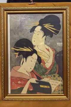喜多川 歌麿　木版画 美人画 額装品　　￼倉庫管理番号K－18 喜多川 歌麿 木版画 美人画 額装品 ￼倉庫管理番号K－18 - メルカリ