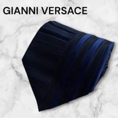 美品 GIANNI VERSACE ジャンニヴェルサーチ ネクタイ ネイビー - メルカリ