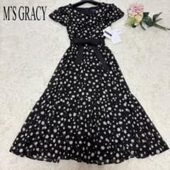 未使用 タグ付】23年 リボン エムズグレイシー フラワープリント