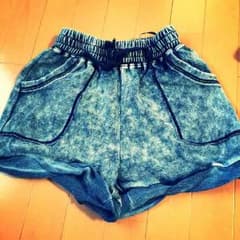デニム風 スウェット ショートパンツのサムネイル