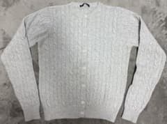 Brandy Melville ケーブルニットカーディガン ライトグレーのサムネイル
