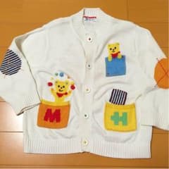 ミキハウス☆クマのカーディガン 90cm プッチー アウター 防寒 冬のサムネイル