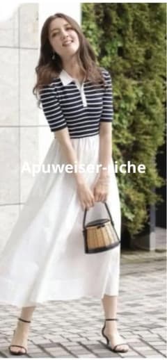 美品 Apuweiser-riche 襟ドッキングニットワンピース - メルカリ