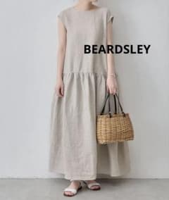 美品 BEARDSLEY リネンワッフルギャザーワンピース - メルカリ