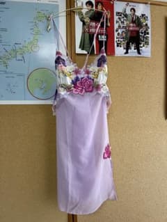 サルート 花柄刺繍付き薄紫色スリップ - メルカリ