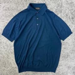JOHN SMEDLEY シーアイランドコットン ニットポロシャツ L ネイビー