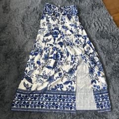 SHEIN 花柄 キャミワンピース ロング丈 ブルーのサムネイル