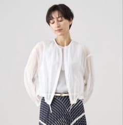 【未使用】 ANAYIコットンボイルシアーブルゾン 34 涼しげ 軽羽織り 未使用】 ANAYIコットンボイルシアーブルゾン 34 涼しげ 軽羽織り