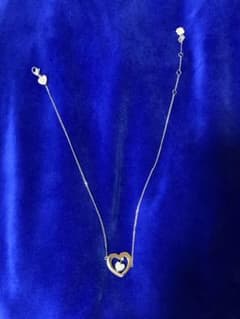 [Excellent Condition] Dior Heart Shell Necklace, Silver Tone, CD Logo, Women's