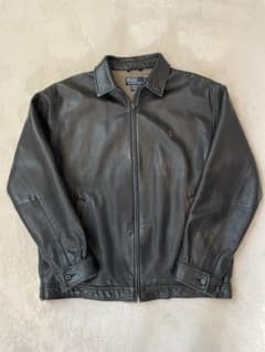 90s ポロラルフローレン レザージャケット ブラック サイズLのサムネイル