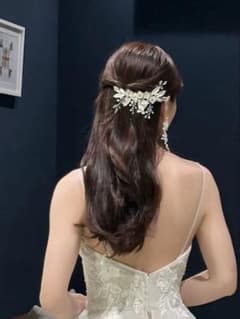 ウェディング ヘッドドレス 小枝 リーフ 花 シルバーのサムネイル
