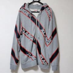 XLARGE ジップパーカー ストライプ グレー フルジップ ダブルジップ