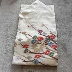 ハ*ー様 名古屋帯 梅刺繍 クリーム色のサムネイル