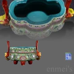 中国古美術・大清雍正紋・粉彩纏枝花卉紋香炉・唐物・古陶磁器・古賞物 