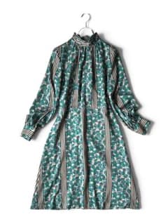 [美品]BannerBarretバナーバレットグリーン系長袖ワンピース Mのサムネイル