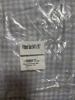 フィッテッドセット 水色 チェック柄 54" x 75"のサムネイル