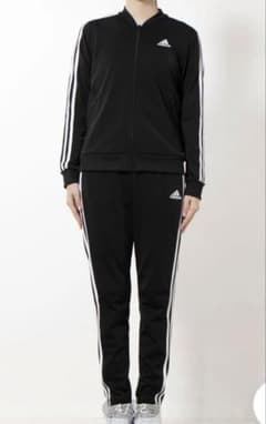 adidas 3本ライン ジャージ上下セットブラックレディースXLサイズ 新品