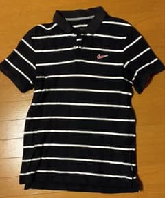 NIKE ポロシャツ ボーダー ネイビー×ホワイトのサムネイル