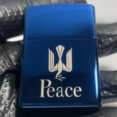 お*ー様 Peace ピース ブルー 青色 オイルライターのサムネイル