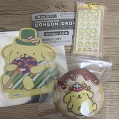 ポムポムプリン ボンボンドロップミニチュアチャーム シール 刺繍缶バッジのサムネイル