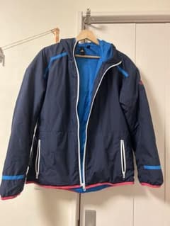 adidas アディダス 中綿ジャケット ネイビー フード付き 防寒