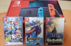 新型　Nintendo Switch　スイッチ+スマブラ、ソード、ゼルダの伝説のサムネイル