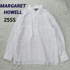 25SS美品✨マーガレットハウエル ハーフプルオーバー 麻100% シャツ S