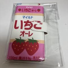 いちごオーレデザイン手帳型iPhone15ケースのサムネイル