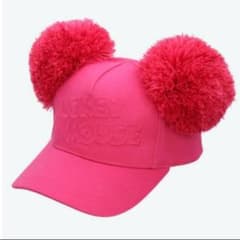 ミッキーマウス ポンポン付きキャップ ピンクのサムネイル
