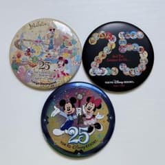 東京ディズニーリゾート 缶バッジ 25周年 ミッキー ミニー 限定 新品