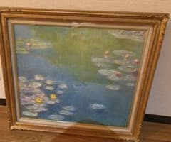 モネ睡蓮 油絵フレームローズゴールド名画インテリア古物ポイント消化 モネ睡蓮 油絵フレームローズゴールド名画インテリア古物ポイント消化