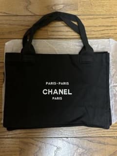 CHANEL シャネル ノベルティ トートバッグ ブラック キャンバス - メルカリ
