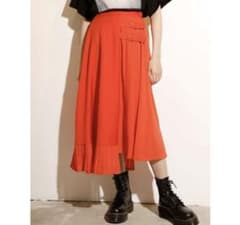 jouetie ブロッキング シアー スカート ロング オレンジのサムネイル